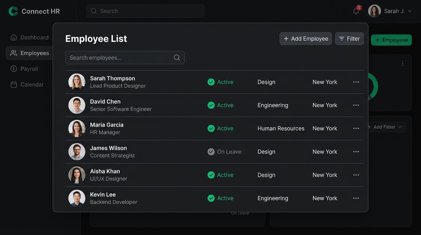 Add Employees — Employee List